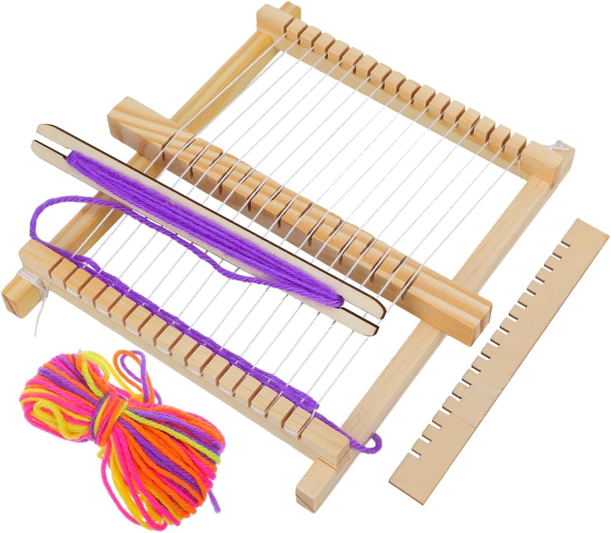 Toddmomy Wooden Weaving Loom for Kids 6.5X8.9X2 Inch DIY Hand-Knitting Loom Toy Creative Craft Kit Promoting Intellectual Development and Arts & Crafts Fun