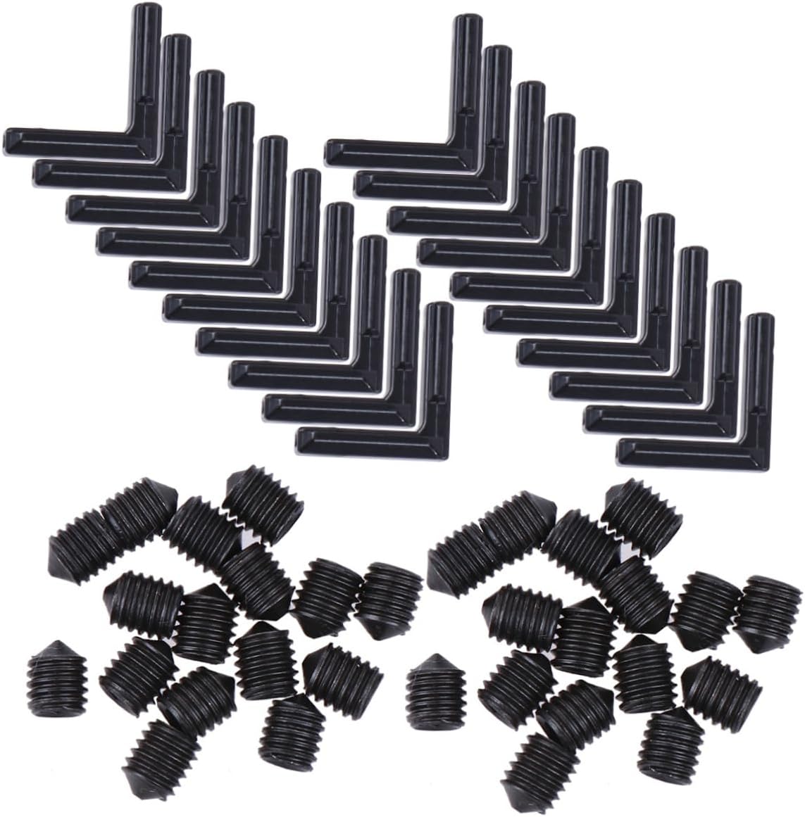 20pcs Black T Slot L Shape Connector Aluminum Alloy Corner Bracket