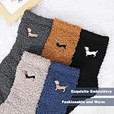 QKURT 5 Pairs Fluffy Socks for Men, Cozy Coral Fleece Socks in Cartoon Dog Design, Winter Thermal Fuzzy Slipper Socks Thick Warm Bed Sleeping Socks Christmas Stocking Stuffers for Men Boys - Image 4