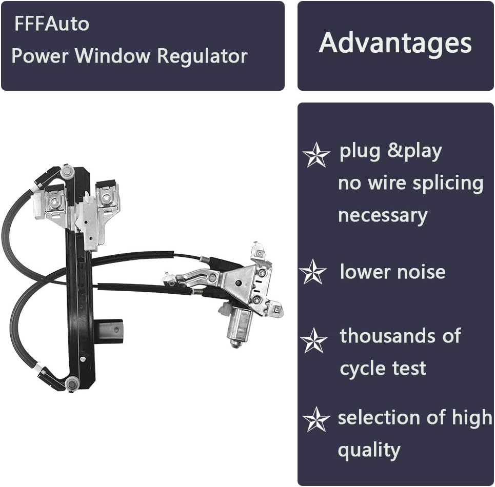 748-229 Rear Right Passengers Side Window Regulator Motor Compatible with 2000-2006 Cadillac Escalade,Chevrolet Tahoe,GMC Yukon Pickup Truck SUV (Not Fit Yukon XL/Escalade ESV EXT)