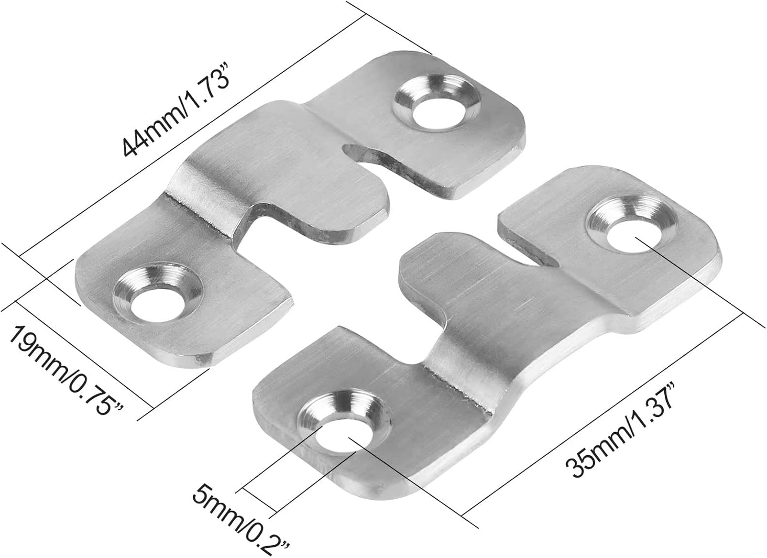 44*19 mm Flush Mount Bracket, Interlocking Photo Frame Hook, Heavy Duty Picture Hanger Z Clip Bracket for Large Picture Display Art Gallery Wall Mount Hardware 20 PCS