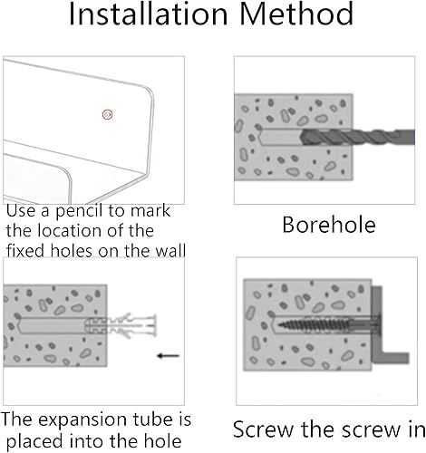 Miniatura 4 de TONICE Paquete de 4 estantes acrílicos para pared de 6 pulgadas, estantes flotantes montados en la pared para habitación, dormitorio, baño, cocina,