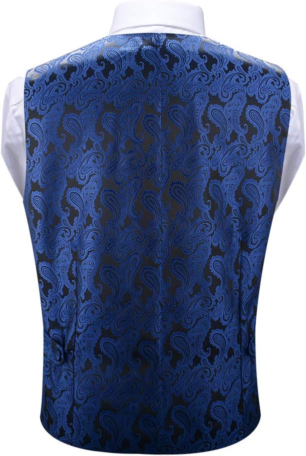 Men's Formal Suit Vest Fit for Business, Casual Dress, Party, Wedding (4PC, Vest, Necktie, Bow Tie, Pocket Square)