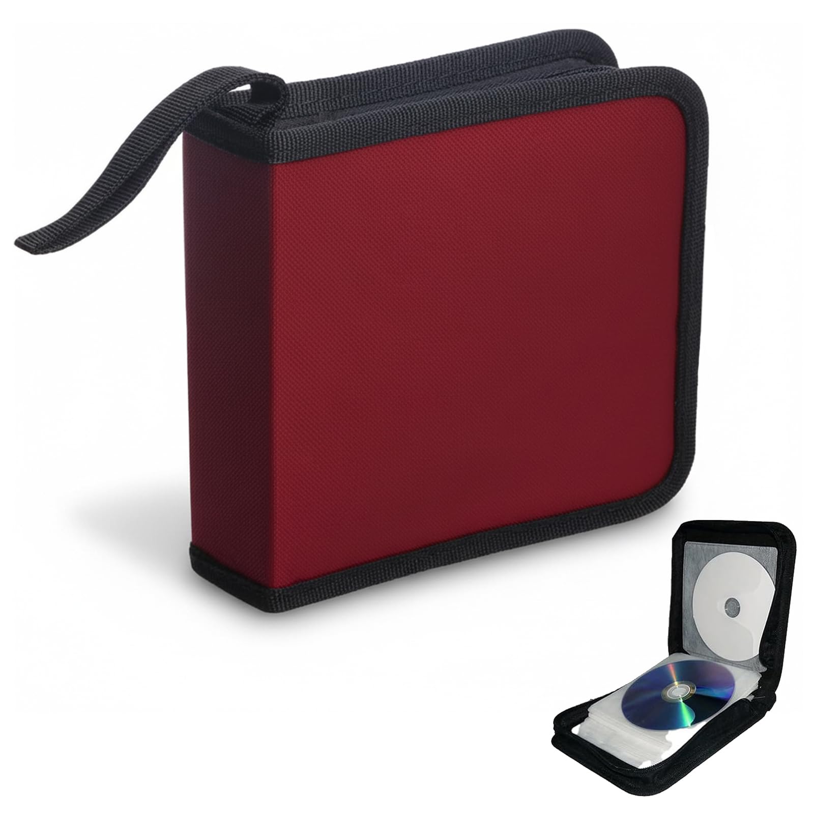 Range CD Pochette 44 CD DVD Organisateur Voiture Maison Rouge