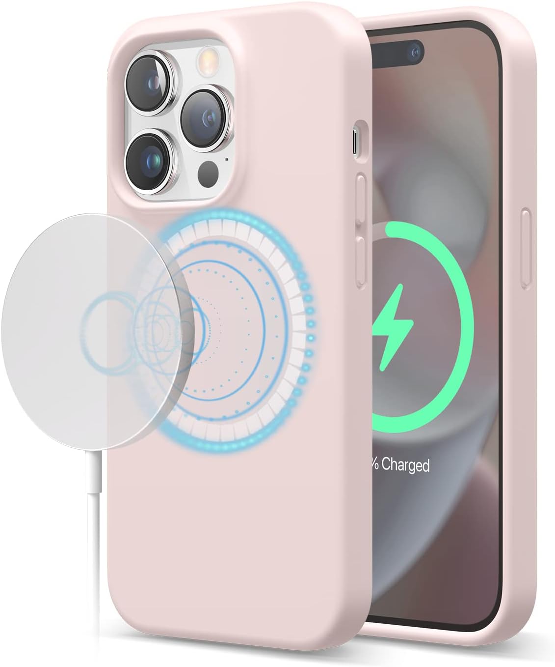 elago Magnetic Case Compatible with MagSafe iPhone 14 Pro Case MagSafe - Built-in Magnets, Liquid Silicone Case, Shockproof, Strong Magnet - 6.1 inch [Lovely Pink]