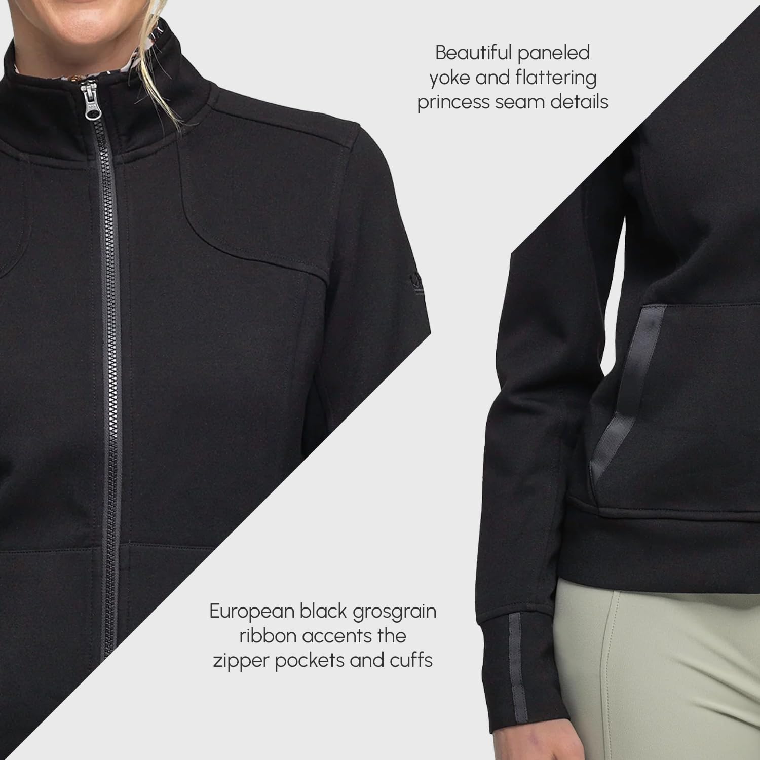 Kastel Denmark Women's Soft Scuba Full Zip 4-way Stretch Team Jacket | Lightweight Outerwear Outdoor Active Sportswear Layer