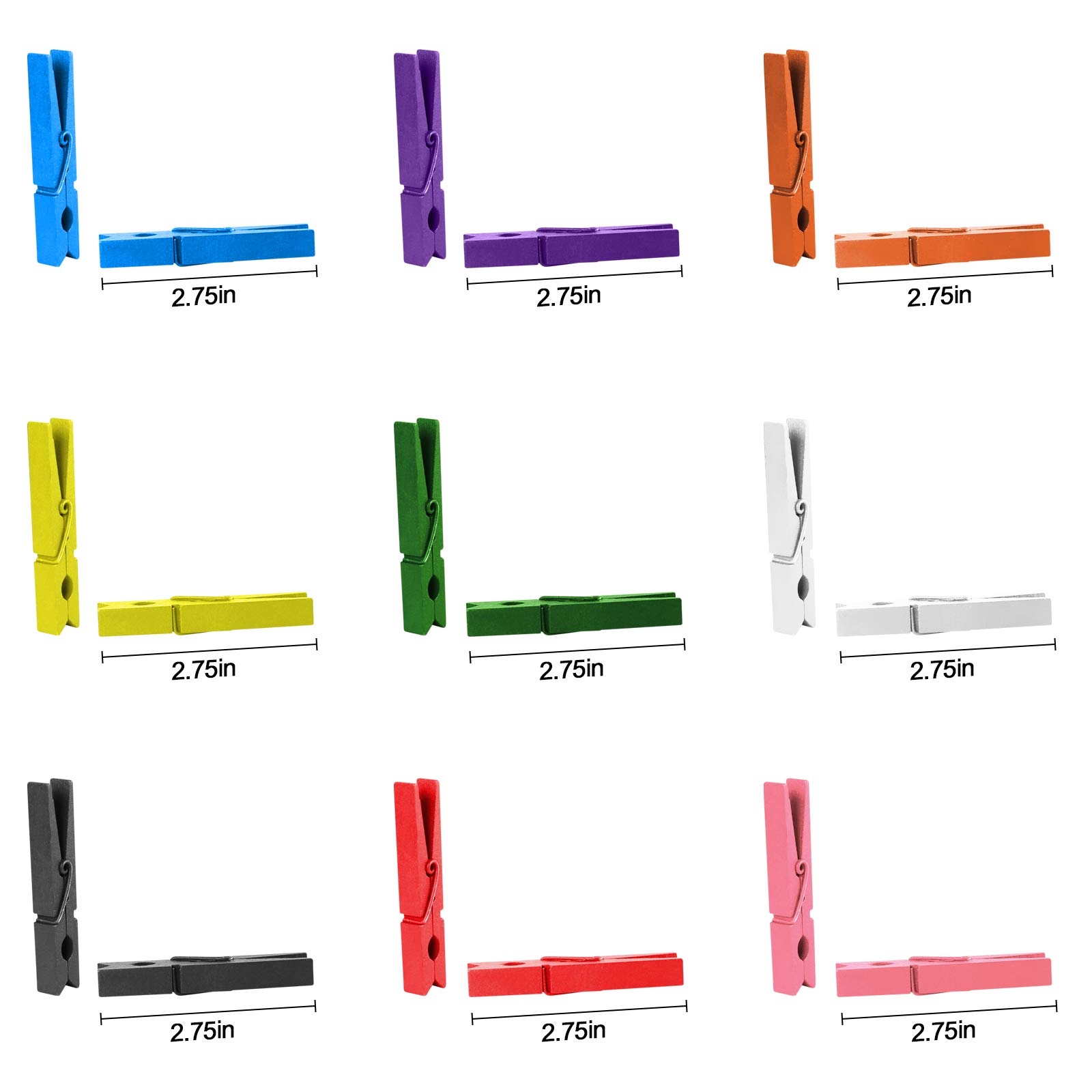 50 Mollette In Legno Colorato 7 Cm – Per Foto, Artigianato E Decorazioni Fai Da Te (Color Argento)