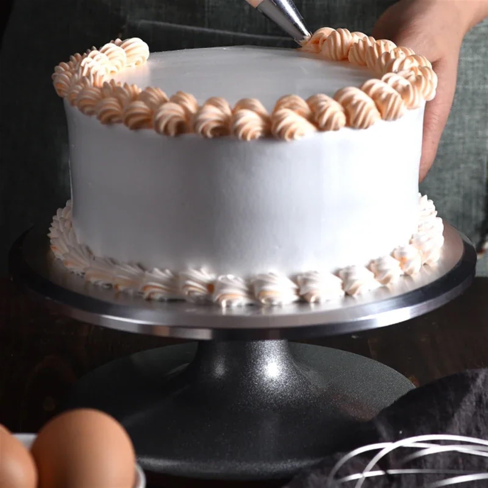 Plateau tournant à gâteau en acier inoxydable