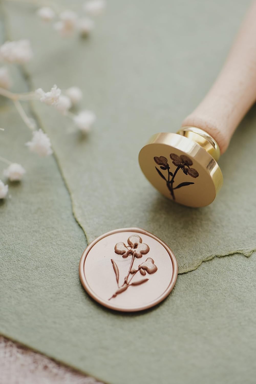 Pelargon Geranium Wax Seal Stamp - for Wedding Invitations, Greeting Cards, Gift Wrapping, Branding, Art Project