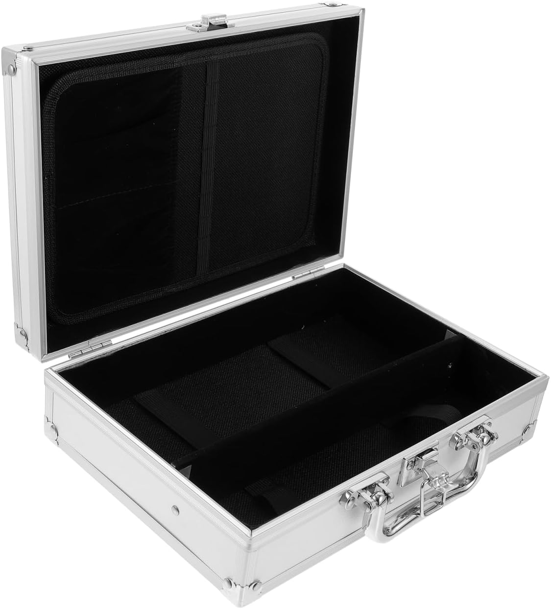 DOITOOL Metal Briefcase Hard Case 10x7x3 Inch Aluminum Briefcases for Men Toolbox Organizer Cash Case Portable Locking Storage Totes Lock Boxes for Personal Items Cash Travel