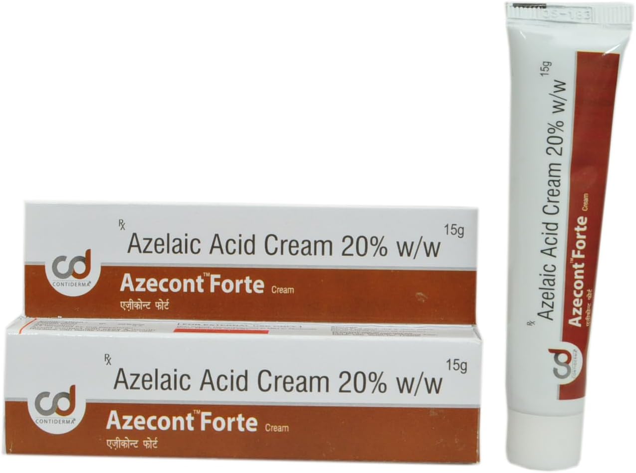 Azecont Forte Cream 20% for post Acne dark spot and Rosacea melasma dark patches on the face(1 * 15gm)