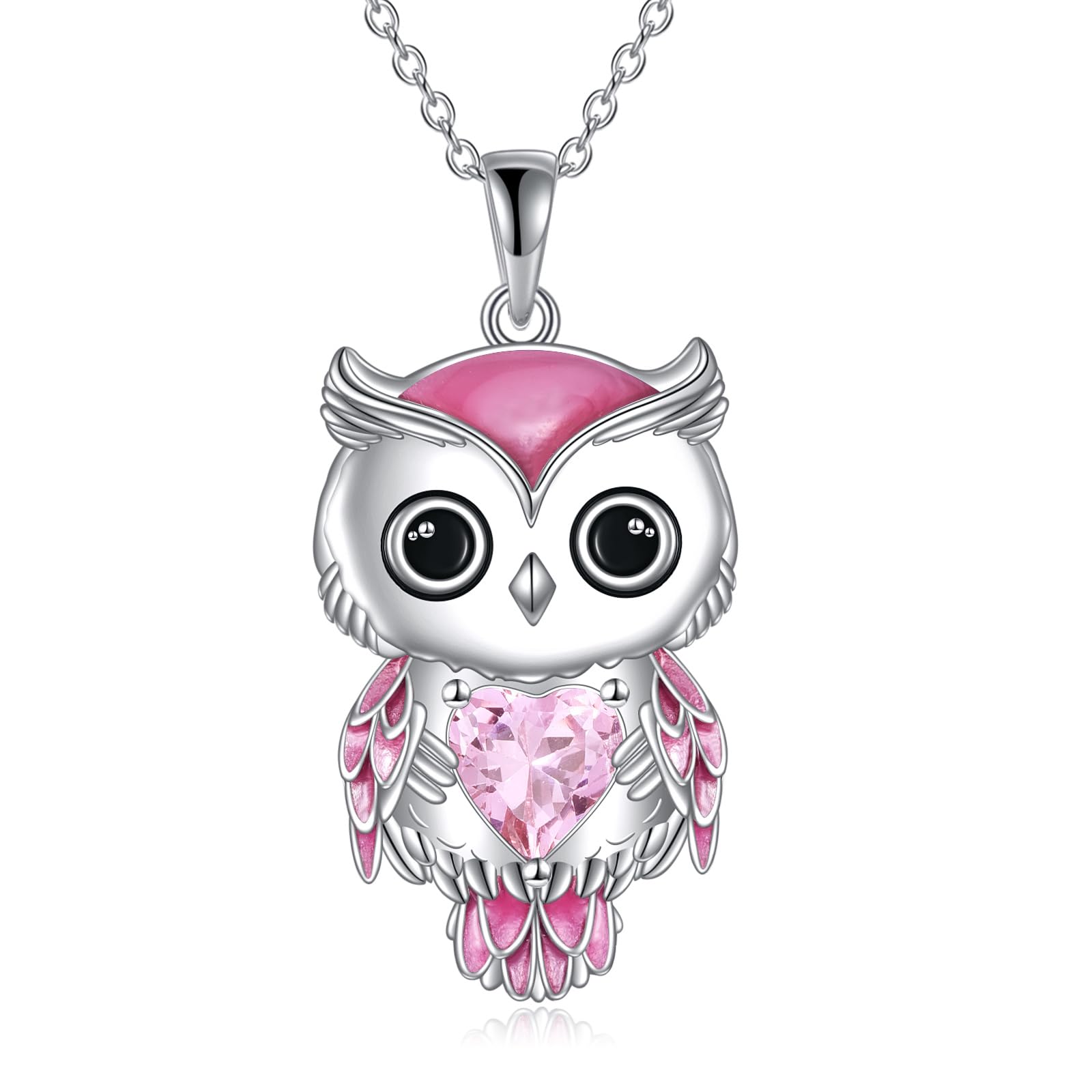 Vadmans Collar de Búho Regalos de Joyería para Las Mujeres 925 de Plata Esterlina Piedra de Nacimiento Búho Colgante Collar de Joyería de Navidad para Las Niñas