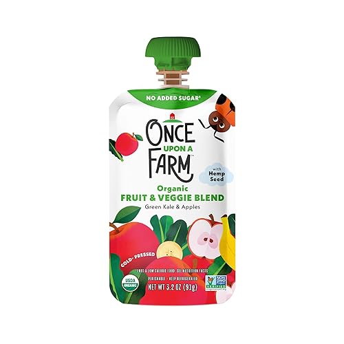 Once Upon A Farm Bolsa orgánica de col rizada verde y manzanas 32 onzas