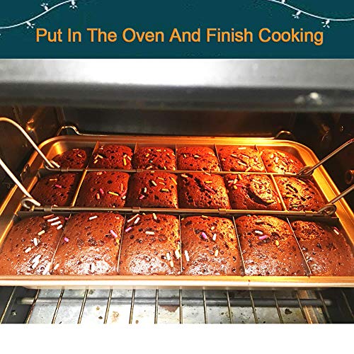 Sujude Non Stick Brownie Pan With Dividers, High Carbon Steel Baking Pan, Makes 18 Pre-Cut Brownies All At Once #TOP4