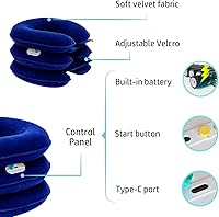 Vista 7 de Electric Pump Cervical Neck Traction Device for Neck Pain Relief, One-Click-to-Inflate Neck Stretcher Support Brace for Home Use Neck Decompression