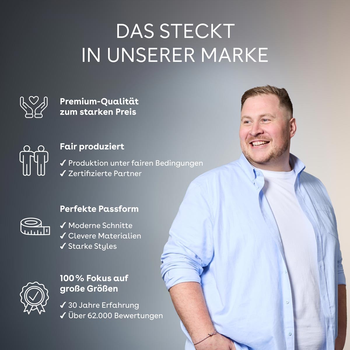 Pfundskerl 5-er Pack T-Shirt Herren | Rundhalsausschnitt | 3XL 4XL 5XL 6XL 7XL 8XL | Baumwolle | Große Größen