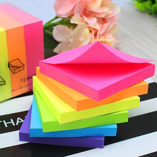 Miniatura 3 de Paquete de 16 notas adhesivas de 3 x 3 pulgadas almohadillas autoadhesivas de colores brillantes fáciles de poner para el hogar oficina cuaderno 16