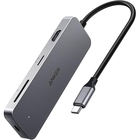 Anker 7-in-1 Premium USB C Hub Adapter, with 60W Power Delivery, 4K USB C to HDMI Output, MicroSD/SD Card Reader, 3 USB 3.0 Ports, for MacBook Pro, ChromeBook, XPS and More