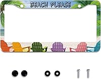 Vista 11 de 【2Pcs】 Personaliza marcos de matrícula con patrón tradicional de olas del océano, marcos de matrícula de acero inoxidable para automóvil, accesorios