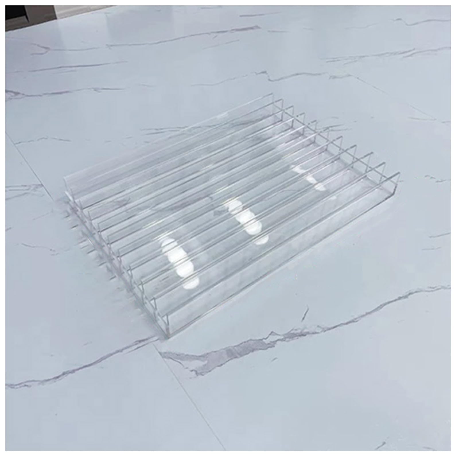 NQNFWCRJ Small Acrylic Tile Rack Floor Tile Display Stand for 30 Samples 10 Rows Floor Tile Display Rack for Building Material Samples Multi-Color