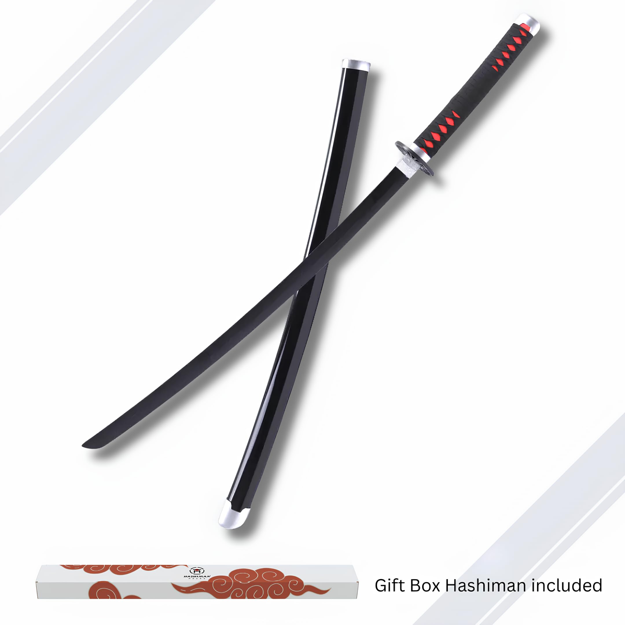 Katana Demon Slayer - Japońska replika mangi drewniany miecz + uchwyt na miecz + pas