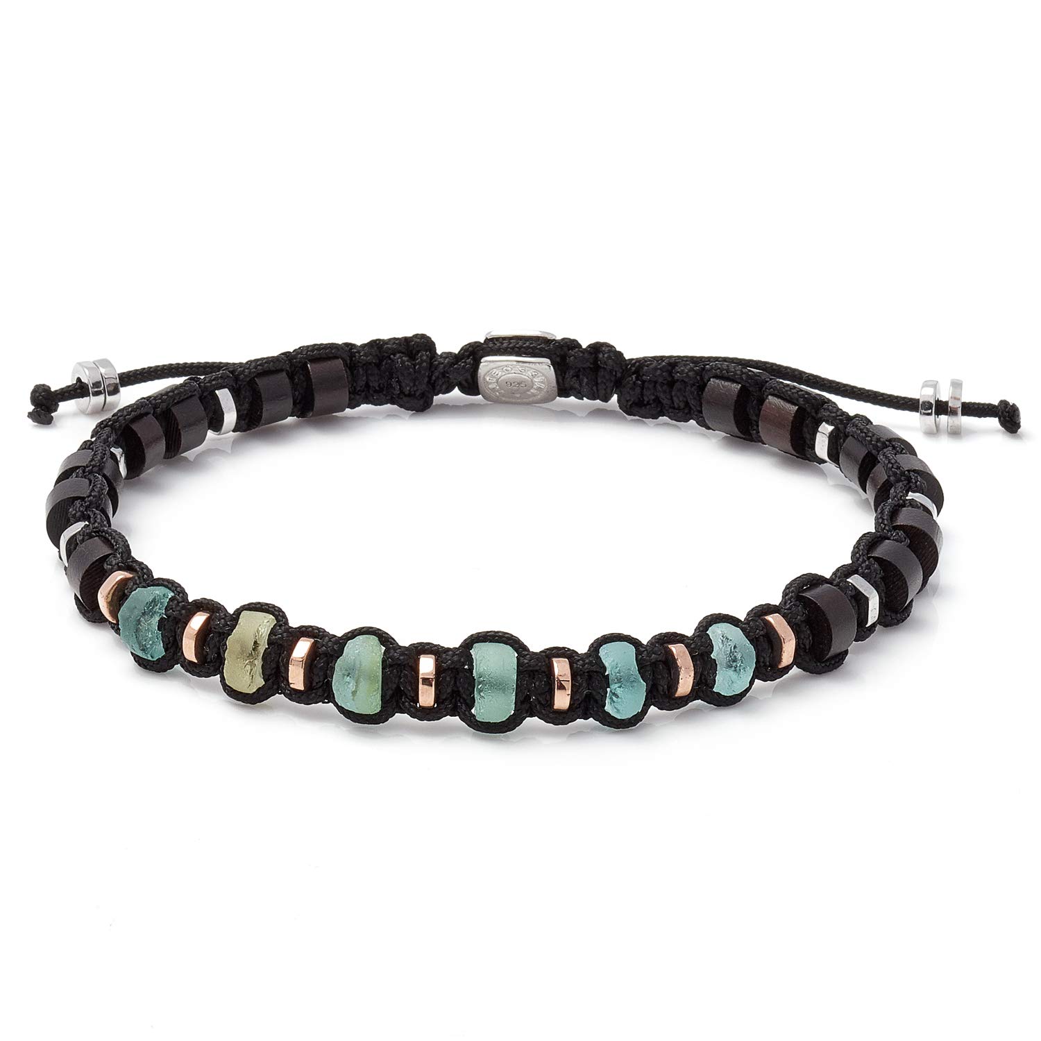 TateossianTateossian Men's Green Roman Glass Macrame Imperial Bracelet