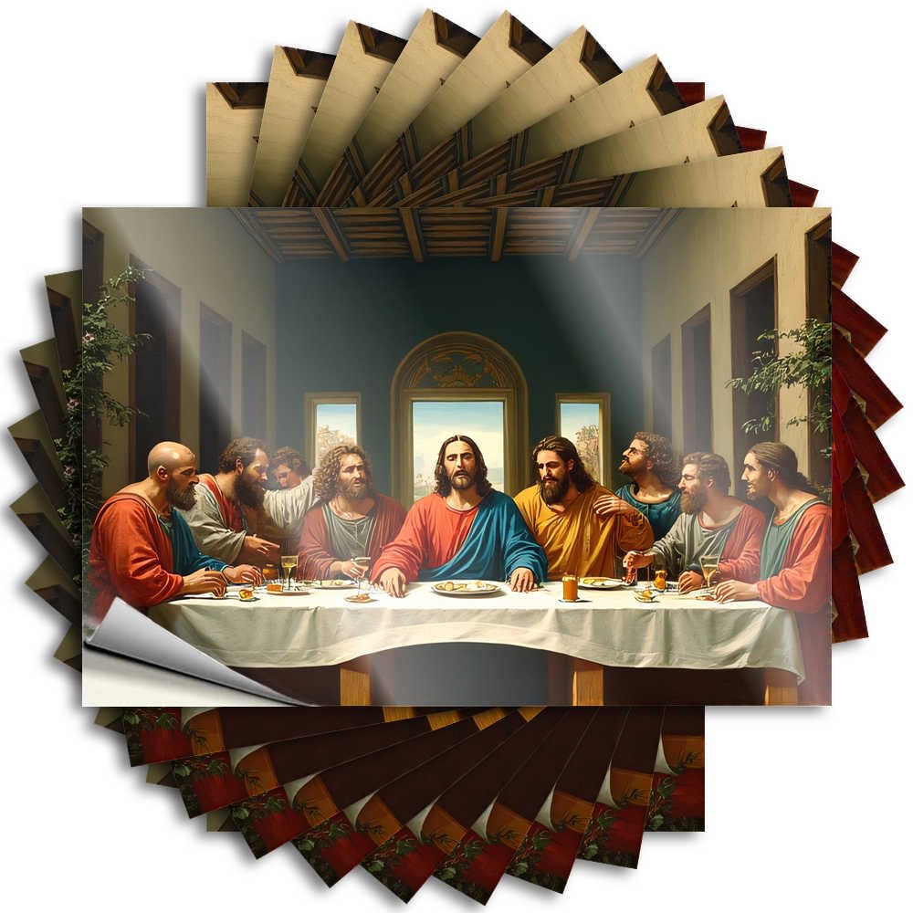 Decals Indie Easy Apply | The Last Supper: A Modern Interpretation Coffee Bumper Peel and Stick(8X12CM)