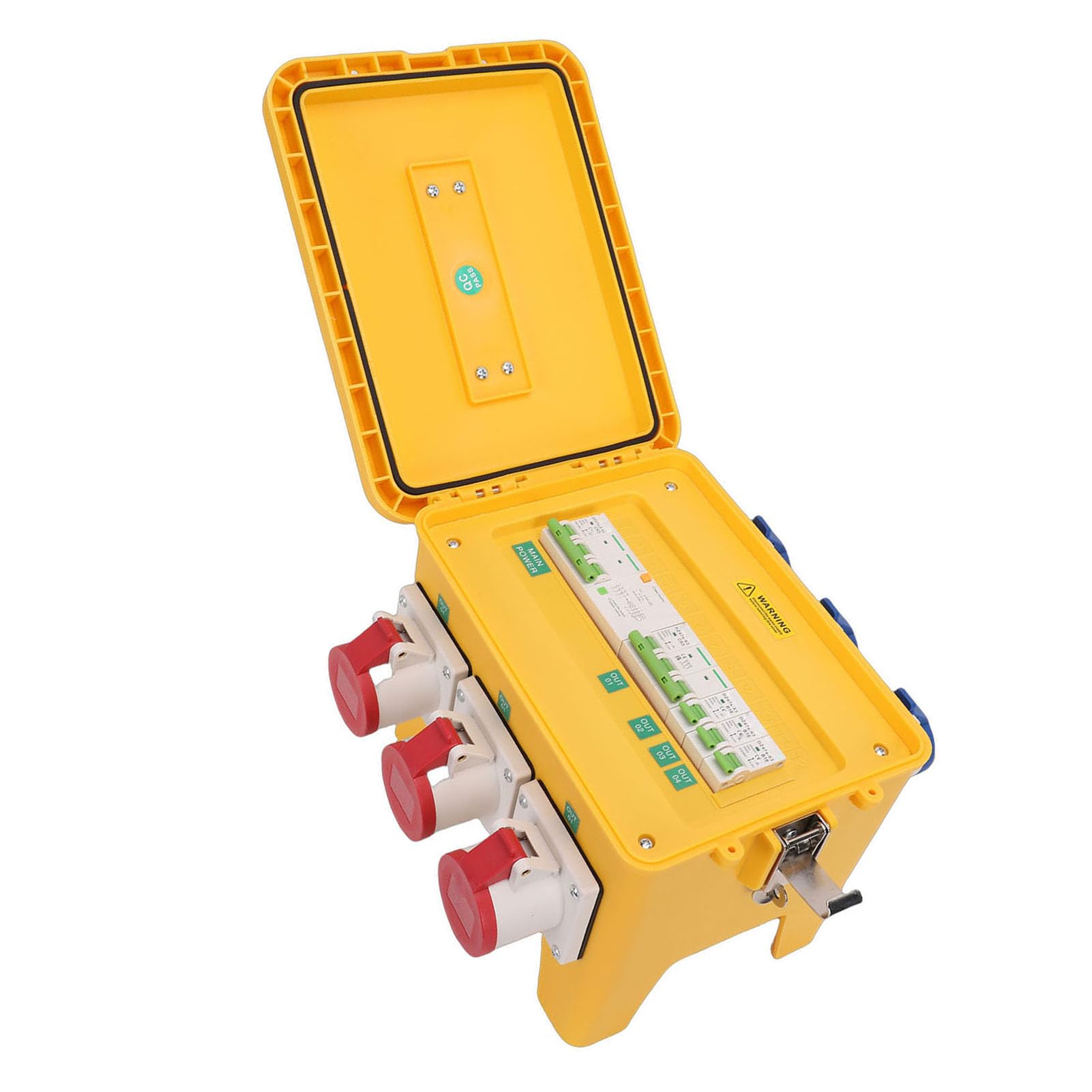 Scatola di Distribuzione Elettrica, 16A IP65 Impermeabile 3 Prese CEE 3P 3 CEE 4P Scatola di Distribuzione Elettrica di Esterna con Maniglia per il Trasporto per Casa da Cantiere