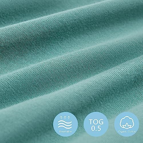 Miniatura 9 de TILLYOU Saco de dormir de algodón orgánico 0.5tog - Manta sin mangas para bebé, diseño suave y seguro para una experiencia de sueño acogedora,