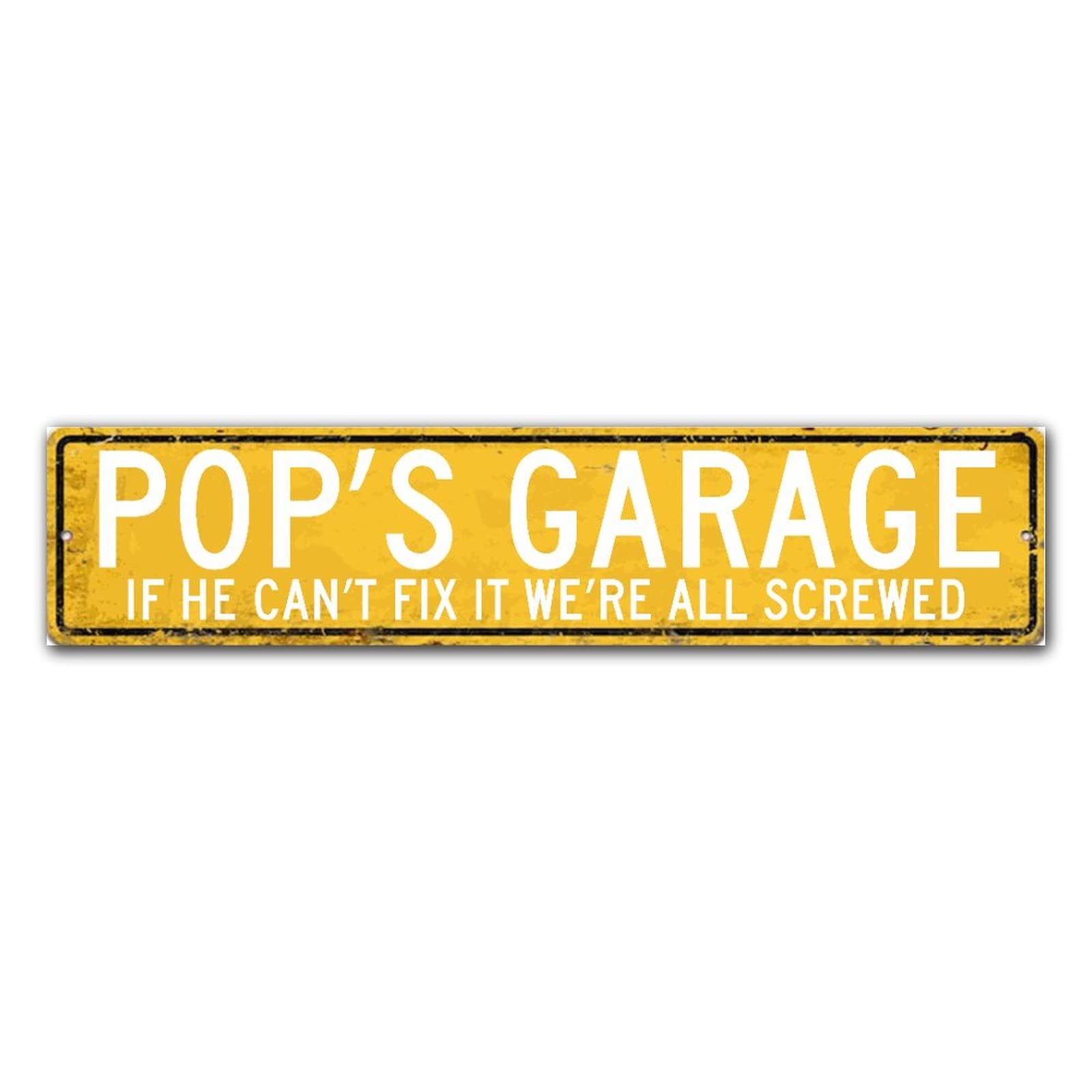 Panneau en bois Pop's Garage déco de garage rustique et atelier rétro