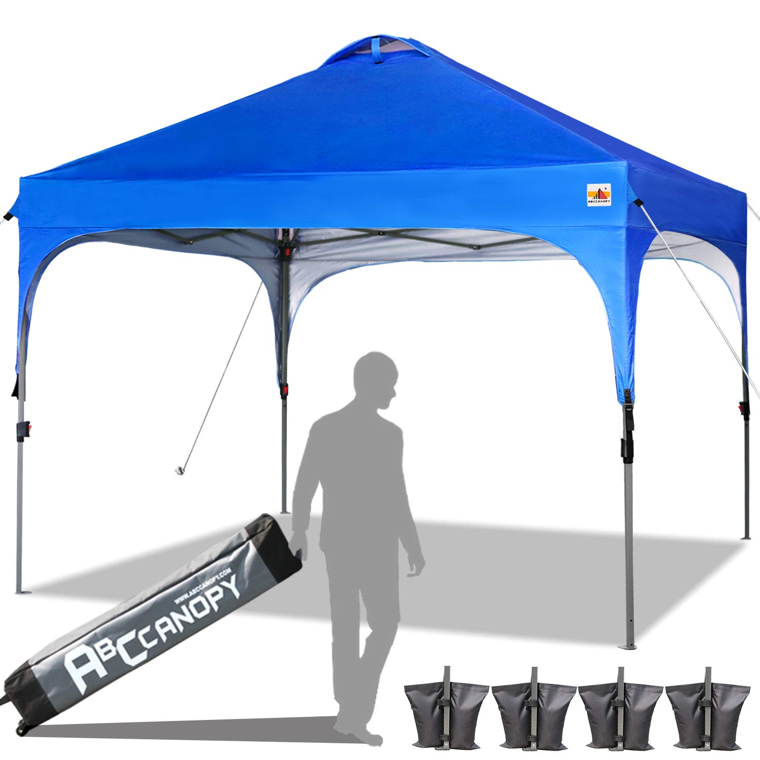 ABCCANOPY Pavillon 3x3m WASSERDICHT Flatpavillon Pop-up Gartenzelt Festzelt,blau, ABC jq Canopy