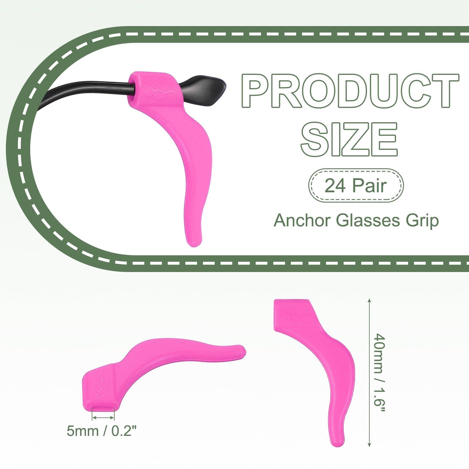 Supporto antiscivolo per occhiali, in silicone, per occhiali da vista