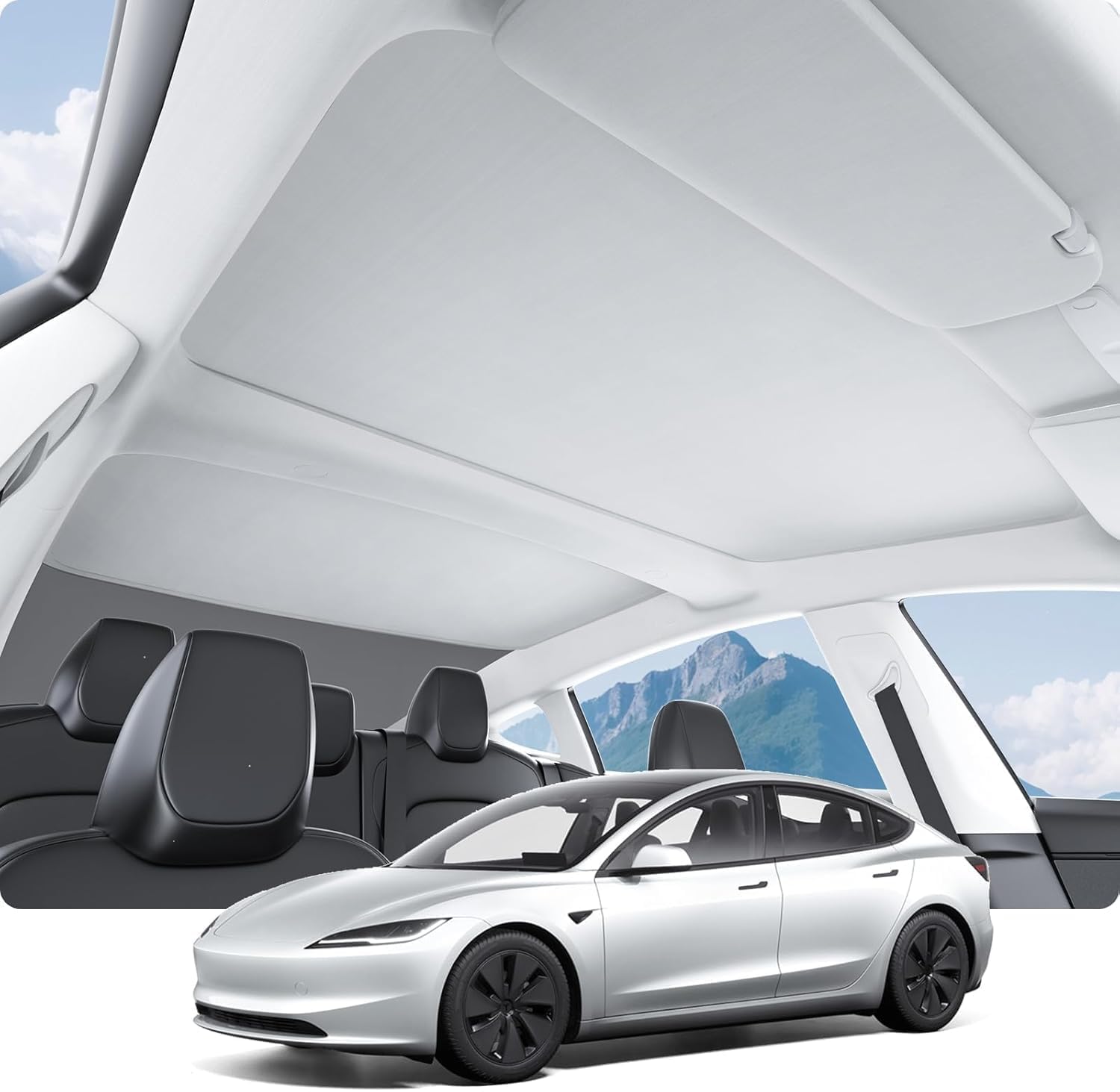 Pare-soleil de toit pour Tesla Model 3 2017-2020 en maille pliable