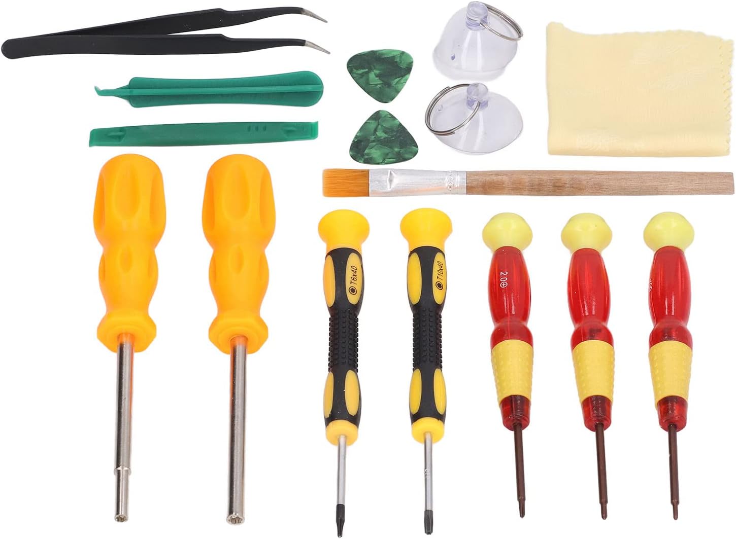 17Pcs for Switch Repair Tool Screwdriver Pry Suction Cup Cleaning Brush Joystick Repair Kit for 3DS 2DS