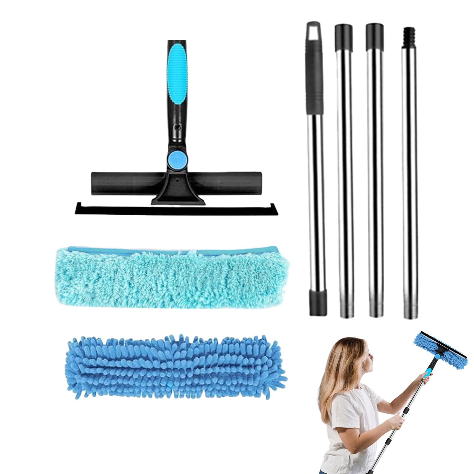 Balai à poussière long Teksome lavable pour toiles d'araignée