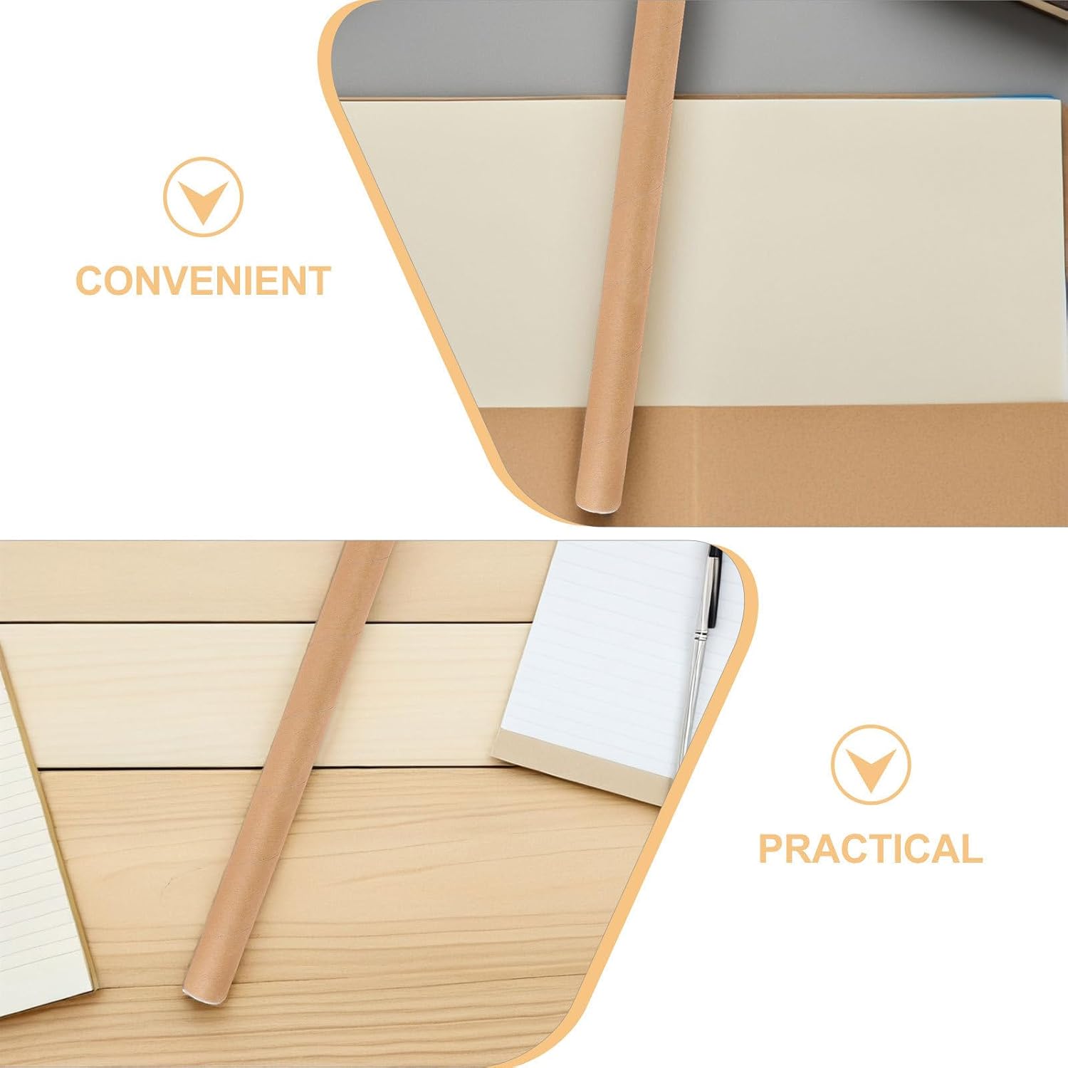 Outanaya 4pcs Kraft round Poster Mailing Tubes for Artwork Shipping