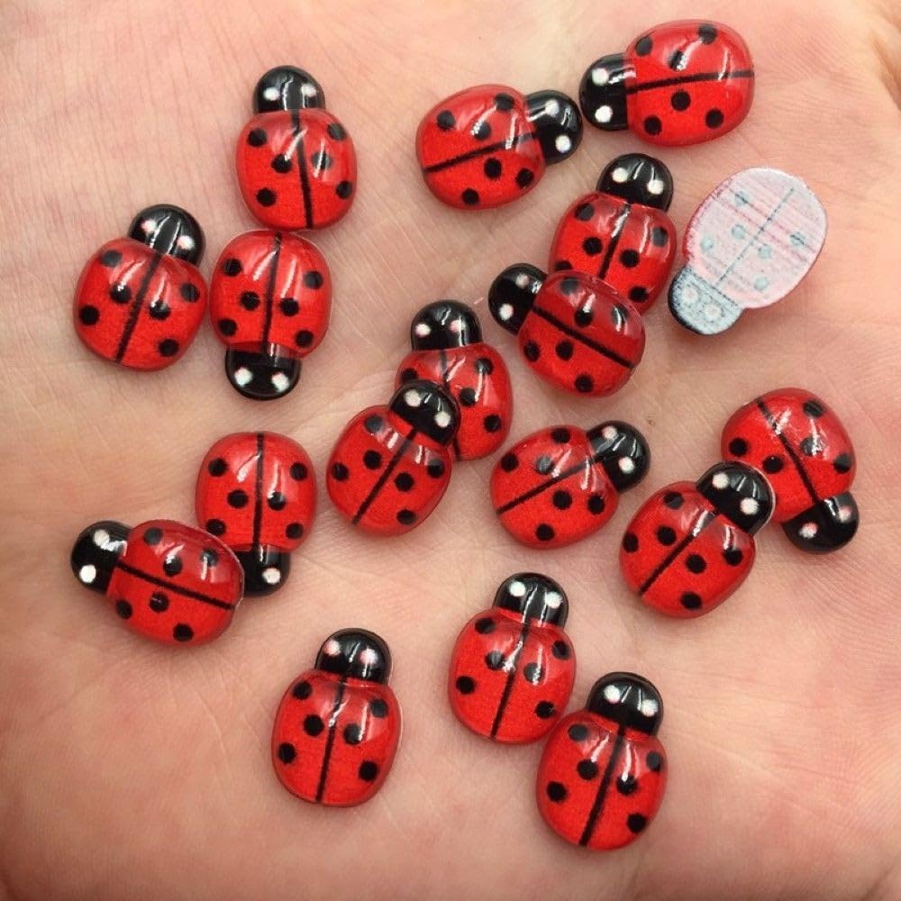 60Pcs Colorful Resin Flatback Rhinestones | Cute Red Applique for DIY Wedding, Scrapbooking & Crafts SF7747