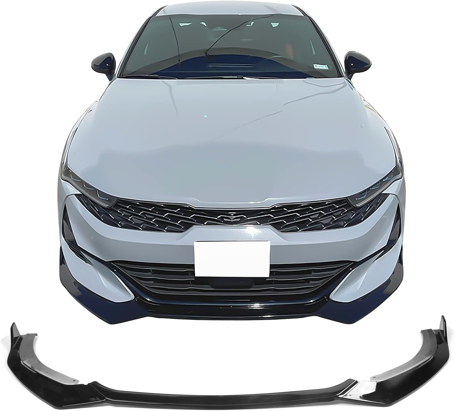 Fit 2021-2024 Kia K5 GT-Line Sedan RD Style Front Bumper Lip Gloss Black PP