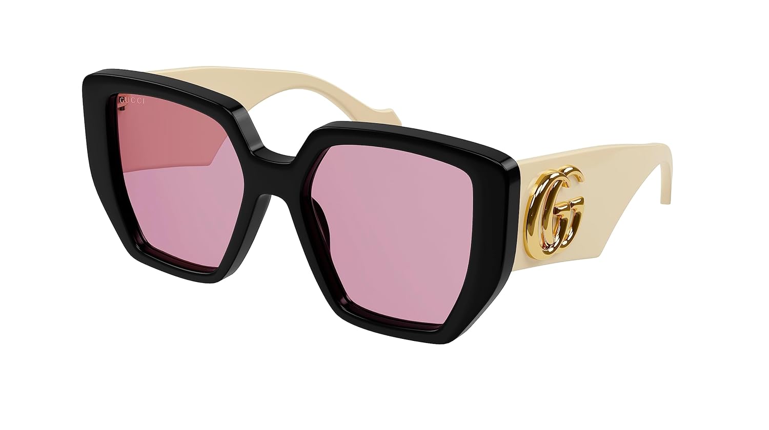 Gucci Geometric Sunglasses GG0956S 002 Black Cream Gold 54mm 956