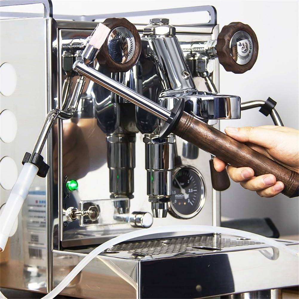 Spazzola per la pulizia del caffè con manico in legno, anti-scottatura