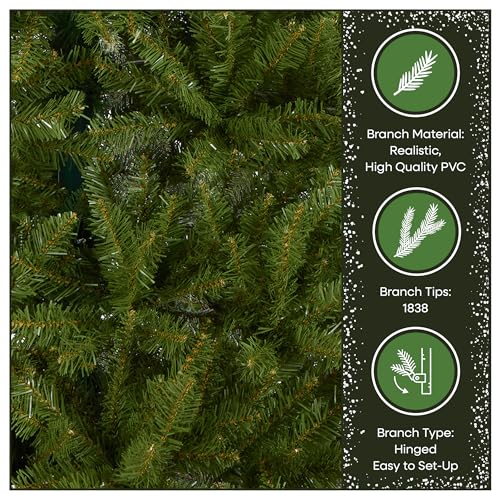 Image of National Tree Company 6.5 ft Unlit Dunhill Fir Full Artificial Christmas Tree, 1,838 Tips, Includes Stand, Green