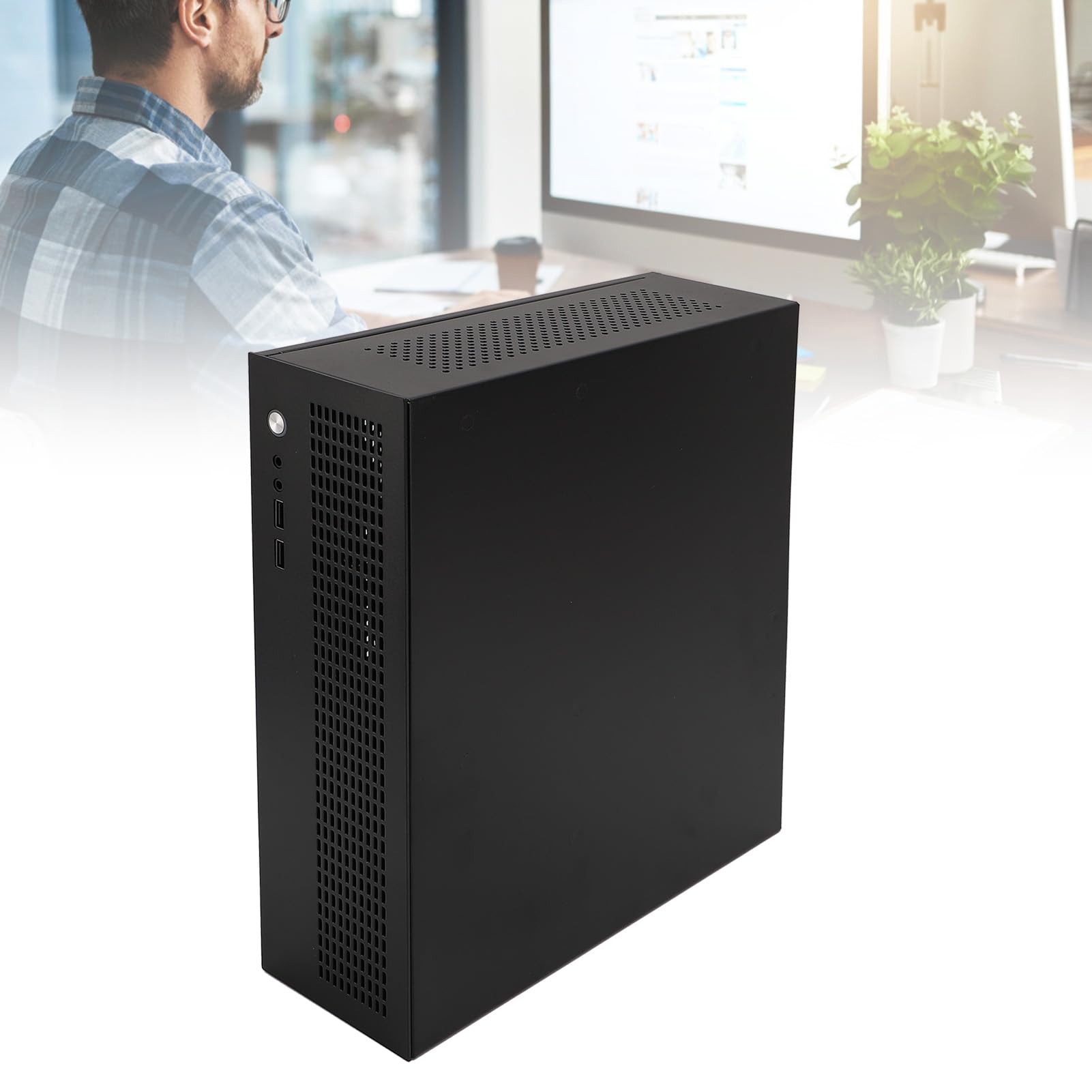 Ausla Obudowa MATX ITX Mini PC, materiał Stalowy, Dwa Wentylatory Chłodzące, Obsługa Dysków SSD HDD, Konstrukcja Komputera do Gier dla Płyt Głównych MATX ITX