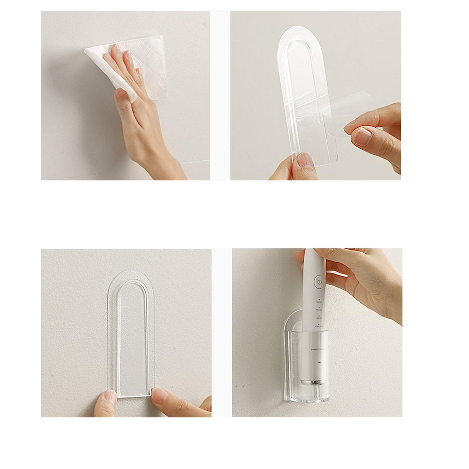 Support Murale Pour Brosse à Dents Électrique - 2 Pièces Autocollantes - Compatible Oral-B, Philips - Salle De Bain