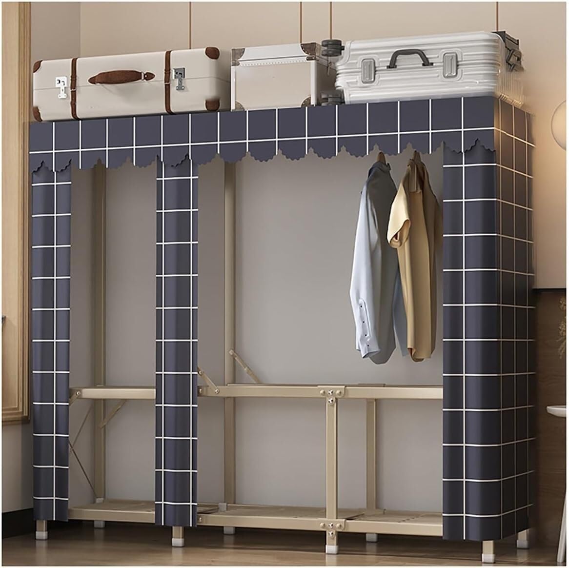 Organizador de ropa de tela para dormitorio minimalista y ordenado