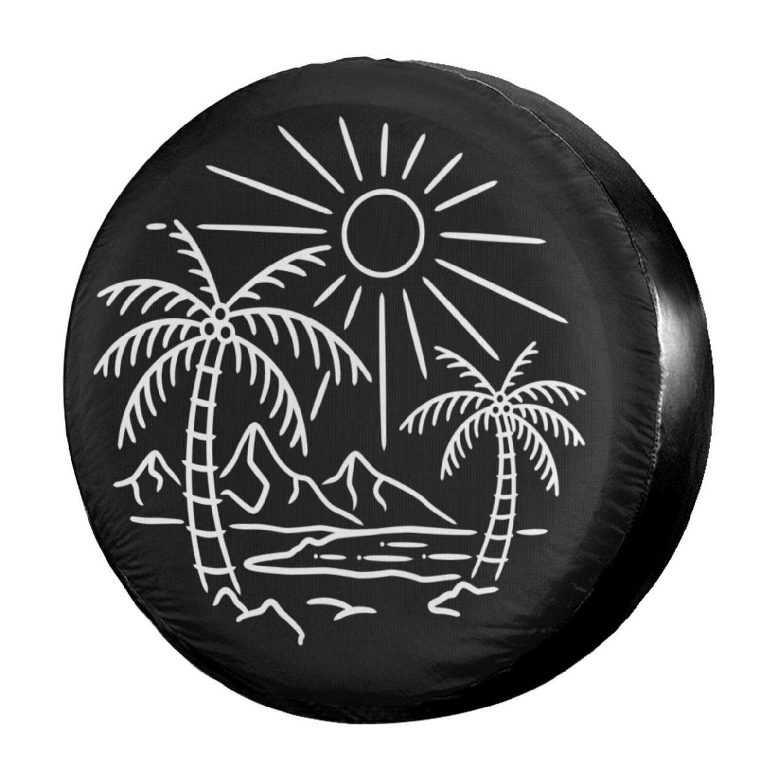 Foruidea Beach Spare Tire Cover Dust-Proof Wheel Tire Cover Fit Trailer, RV, SUV and Many Vehicle 17 Inch