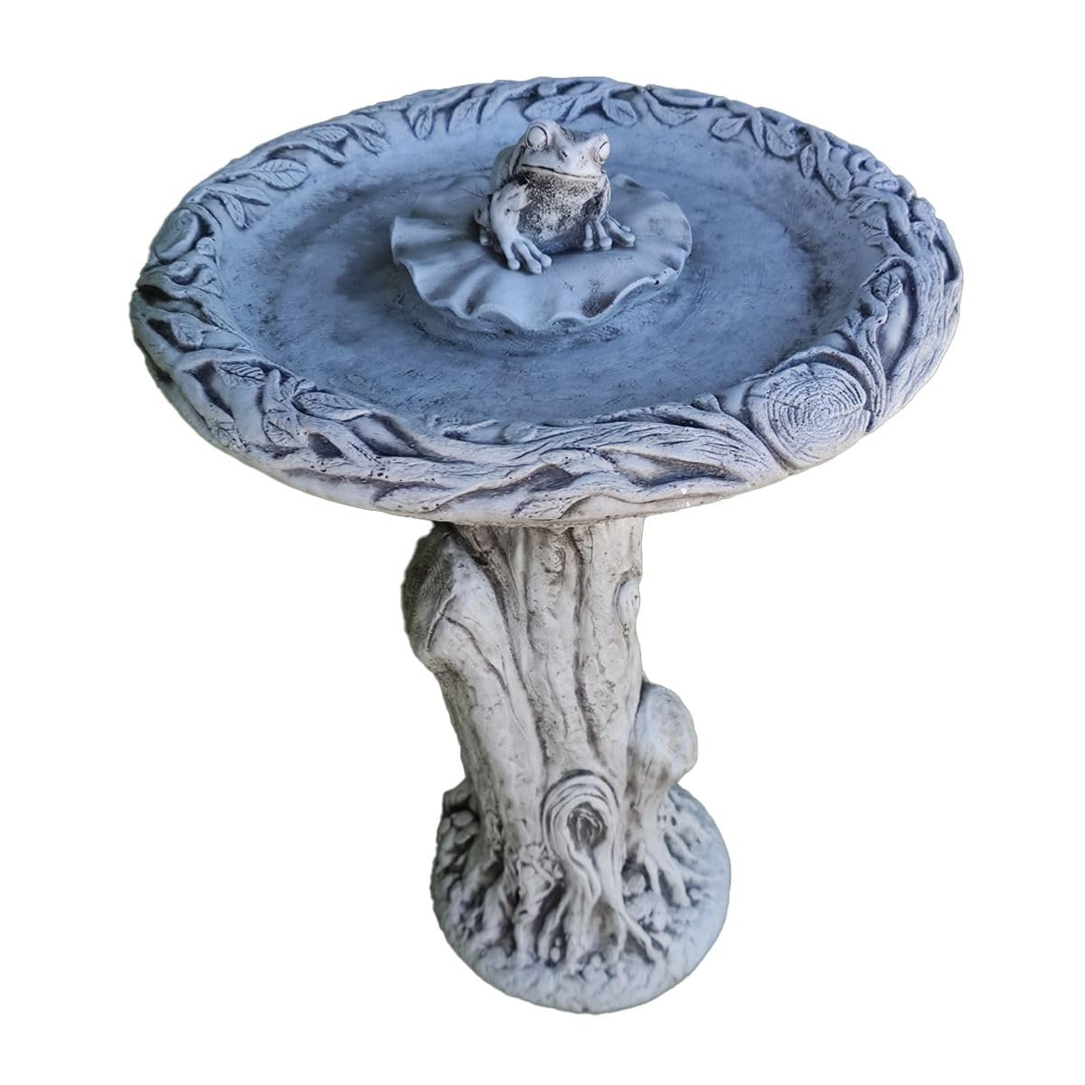 AnaParra Fuente de Jardin Bebedero de pájaros decoración para Exterior con Rana 46x46x66cm. de hormigón Piedra Artificial | Peso 30Kg.