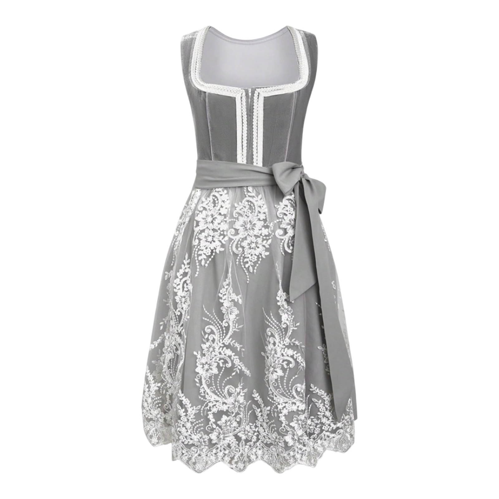 Soupliebe Dirndl Damen Große Größen Dirndl Trachtenkleid Mit Bluse Oktoberfest Outfit Dirndelkleider 3 Teilig Set Dirndl-Komplettsets Dirndle