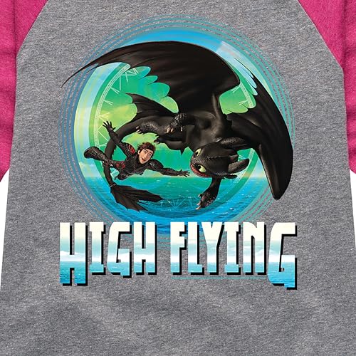 How to Train Your Dragon - High Flying - Toddler and Youth Girls Raglan Graphic T-Shirt3