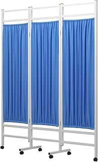 6 ft Tall Rolling Medical Privacy Screen on Wheels, Folding Portable Room Divider, Temporary Partition Wall Panels for Office, Beauty Salon, and Hospital (3 Panel)