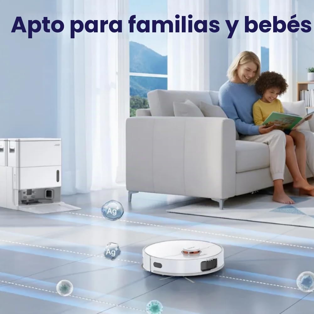 JONR T5 Pro Gen 2 15000Pa Robot aspirador con función de limpieza, potencia de succión (actualización de T5 Pro) con secado al aire caliente, cepillo lateral antienredos, prevención de obstáculos